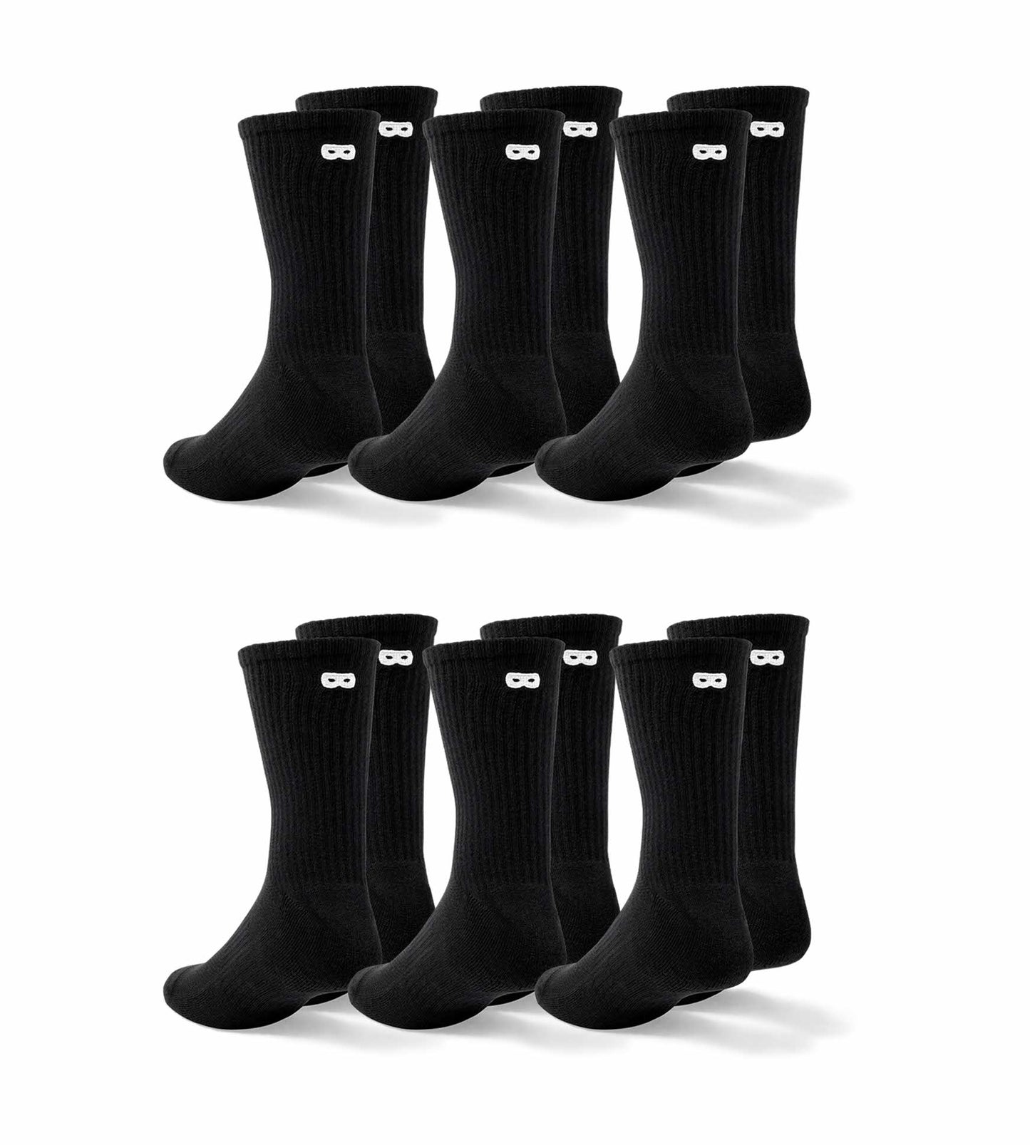 Bowo IV - Cushion Crew Socks 6 Pack colors contain: White, Black, Silver, Dark slate gray, Black, Gains boro, Dark slate gray, Dark Gray, Black, Dim gray