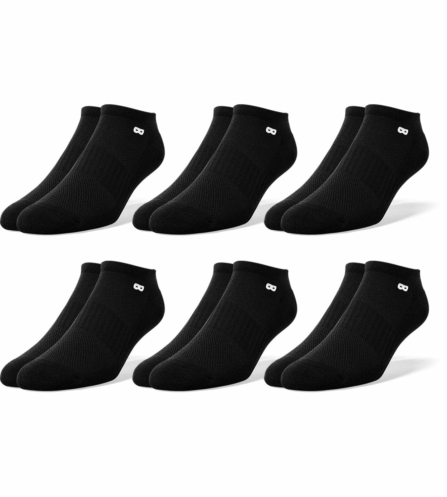 Bowo IV - Cushion Low-Cut Socks 6 Pack colors contain: Black, White, Black, Silver, Dark slate gray, Dim gray, Gray, Black, Gains boro, Dark slate gray
