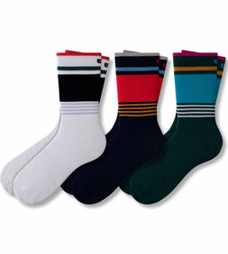 Crew Socks 3 Pack colors contain: White, Black, Silver, Saddle brown, Teal, Light Gray, Dim gray, Fire brick, Dark Gray, Black