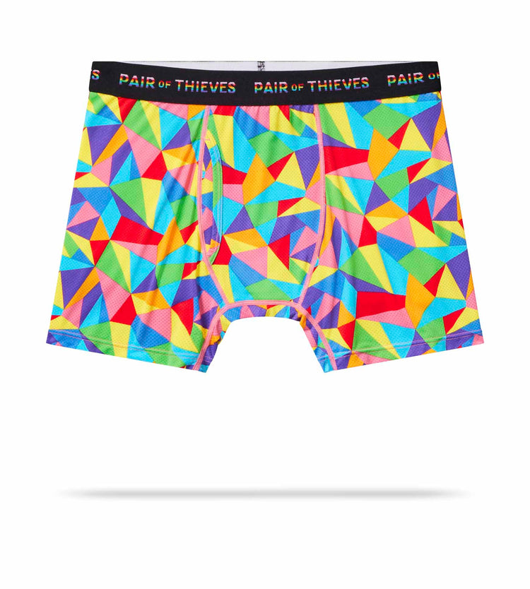 Superfit Boxer Briefs - PRIDE colors consists of White, Pale violet red, Dark slate gray, Khaki, Crimson, Dark sea green, Cornflower blue, Goldenrod, Slate blue, Sky Blue