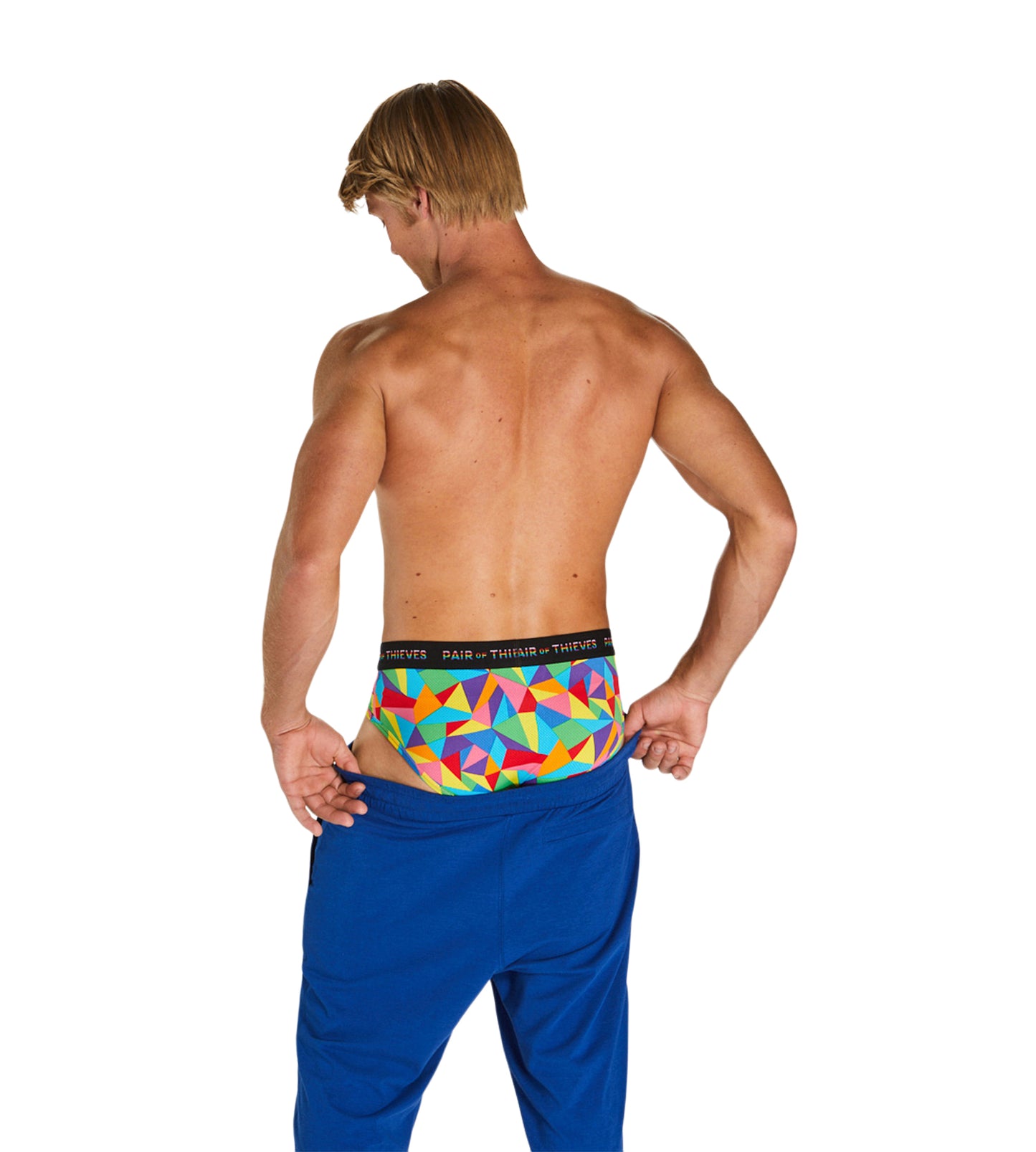 Pair of Thieves Men's Rainbow Abstract PrintSuper Fit Jockstrap Size Small