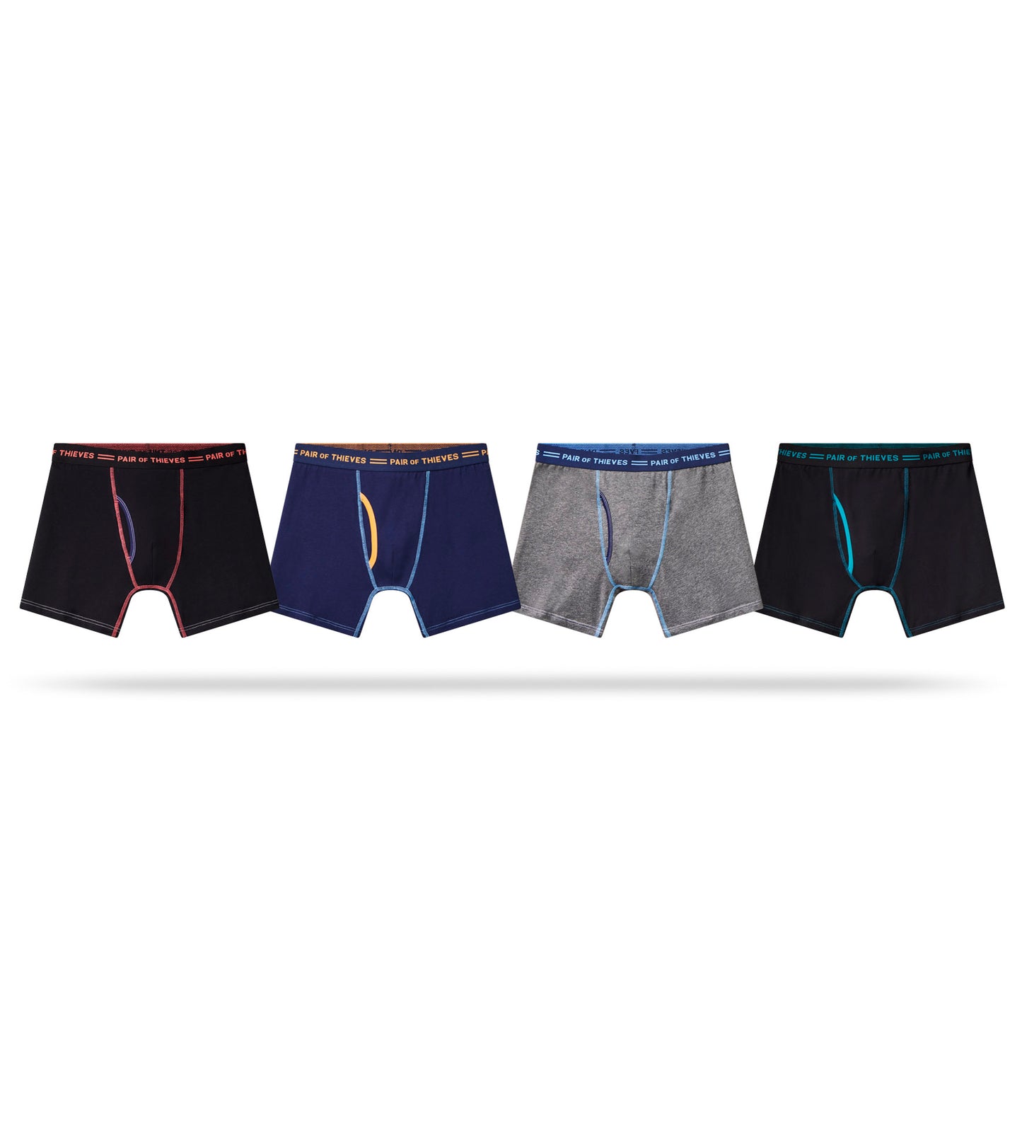 Every Day Kit Boxer Brief 4 Pack colors consists of Midnight blue, Gray, Black, Dim gray, Gains boro, Sienna, Dark Gray, Steel blue, Burly wood