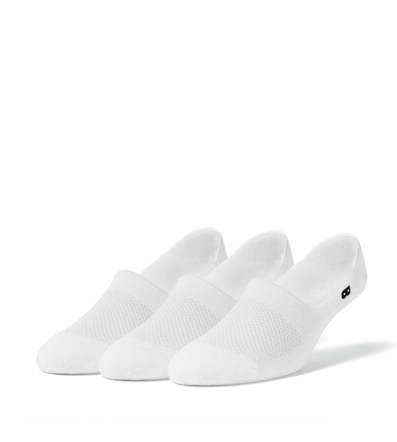 Cushion No Show Socks 3 Pack White