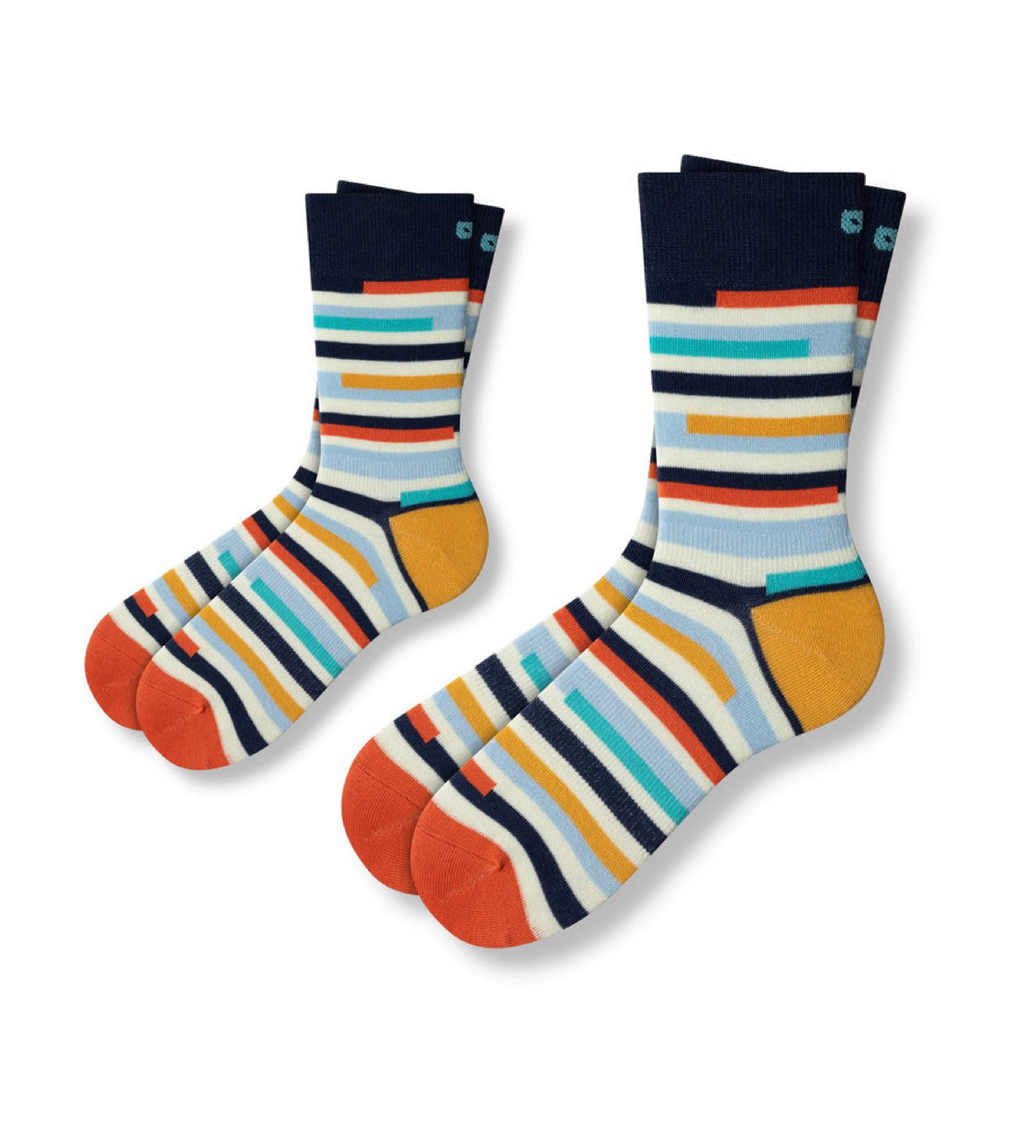 Dad + Kid Twinsies Crew Socks contains colors Chocolate, Black, Silver, Peru, Light sea green, Light Gray, Gray, Dark slate gray, Light steel blue