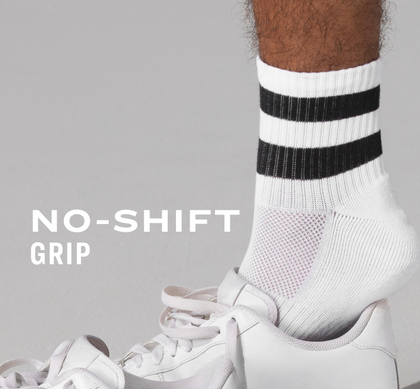 Men’s cushion ankle socks no shift grip