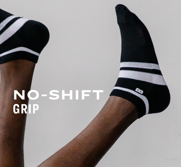 Men’s cushion low cut socks no shift grip