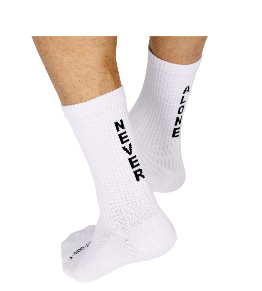 Never Alone Cushion Crew Socks contains colors Rosy brown, Gains boro, Black, Peru, Lavender, Silver, Tan, Dim gray, Light Gray