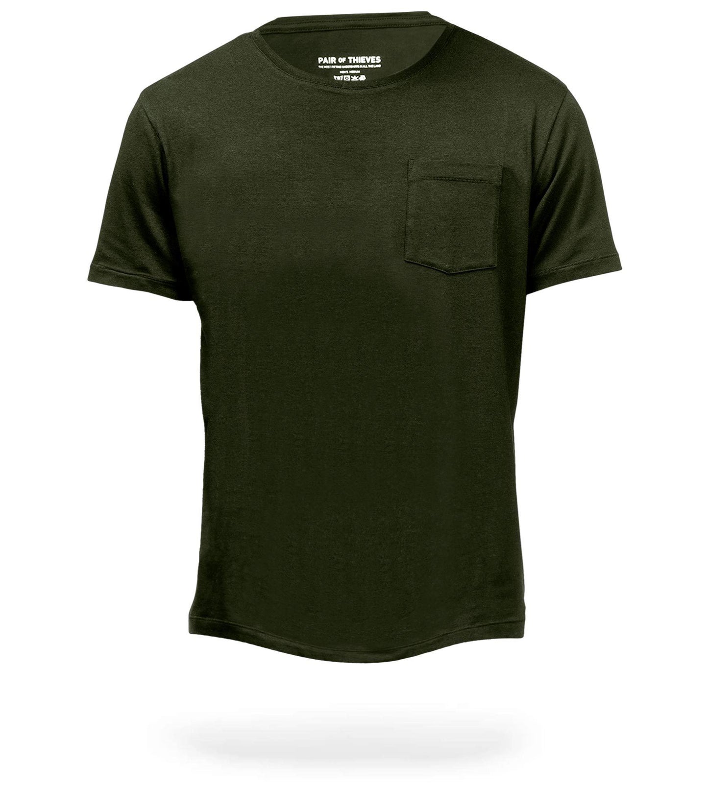 The Classic Cilantro Mega Soft Crew Neck Pocket Tee contains colors Black, Dark slate gray, Dark olive green, Whitesmoke, Black, Black, Dark slate gray, Dark Gray, Black