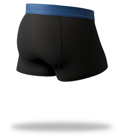 Cool Breeze Trunks in black with navy waistband back