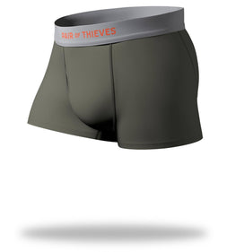 The Solid Seaweed Cool Breeze Trunks with grey waistband