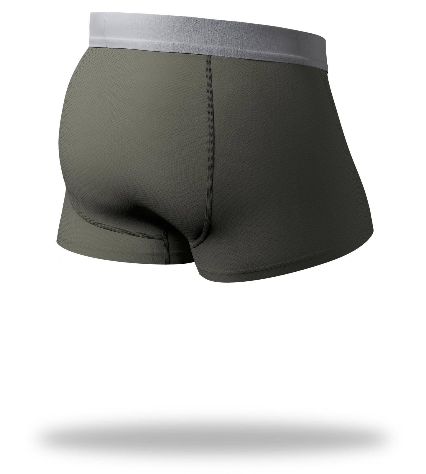 The Solid Seaweed Cool Breeze Trunks with grey waistband back
