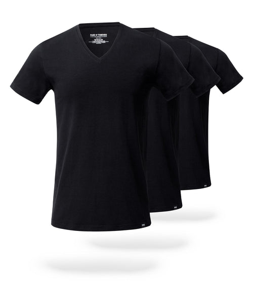 The Solid Stealth Black SuperSoft V-Neck Undershirt 3 Pack contains colors Black, Black, Dark Gray, Lavender, Black, Dark slate gray, Black, Dark slate gray, Whitesmoke