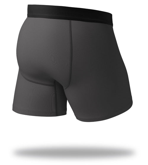 The Solid Charcoal Grey SuperFit Boxer Brief contains colors Dim gray, Dark slate gray, Light Gray, Black, Dark slate gray, Dark Gray, Lavender, Peru, Dark slate gray
