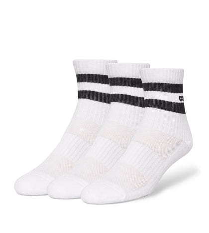 Whiteout Striped Men's Cushion Ankle Socks 3 Pack