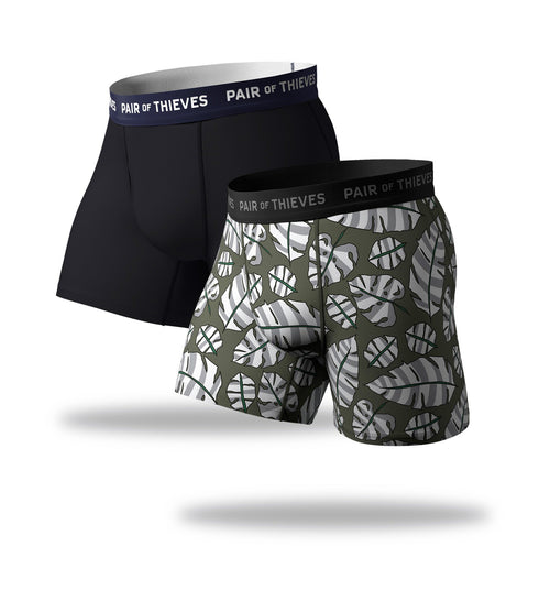 SuperFit Boxer Briefs 2 Pack, grey green and black