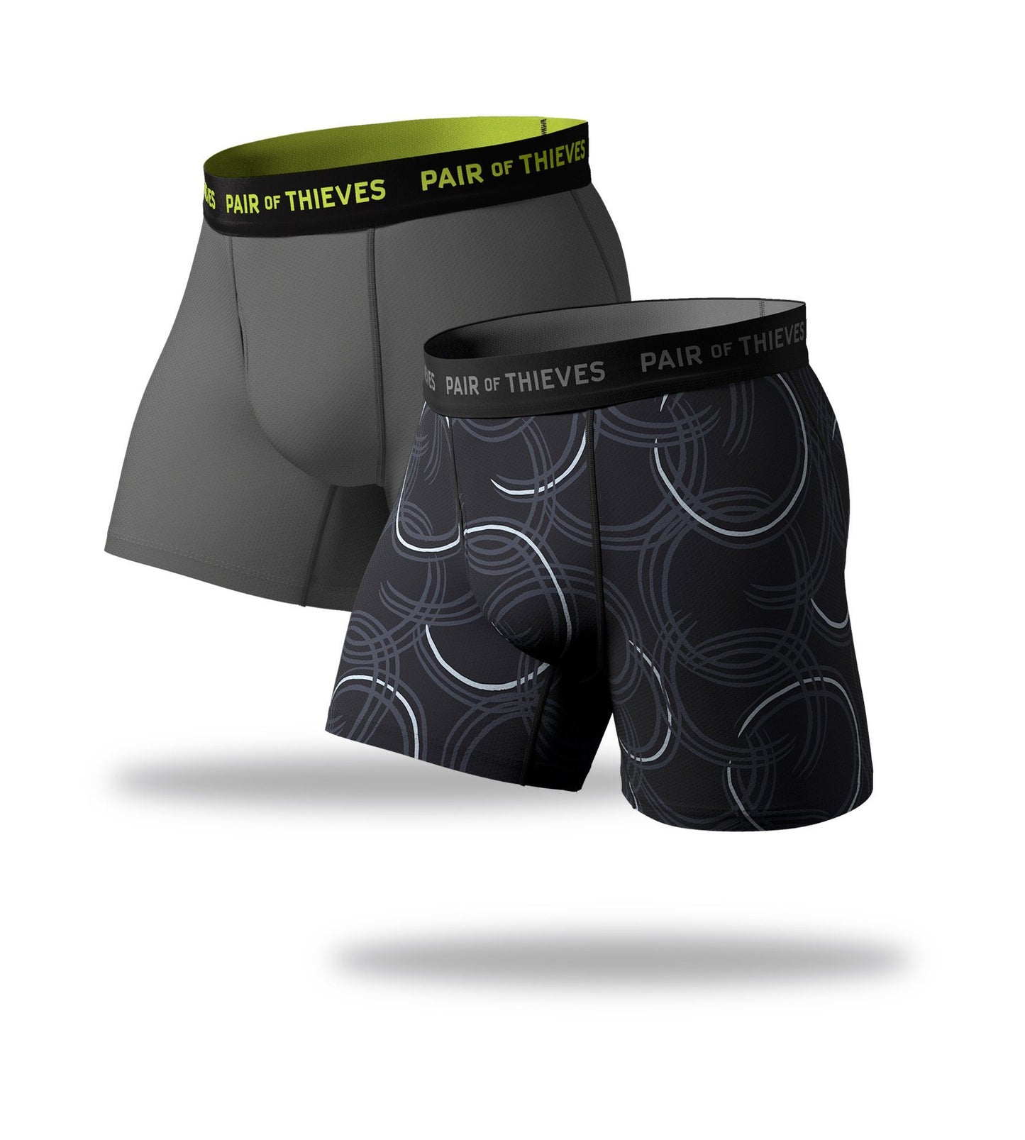SuperFit Boxer Briefs 2 Pack, grey and black
