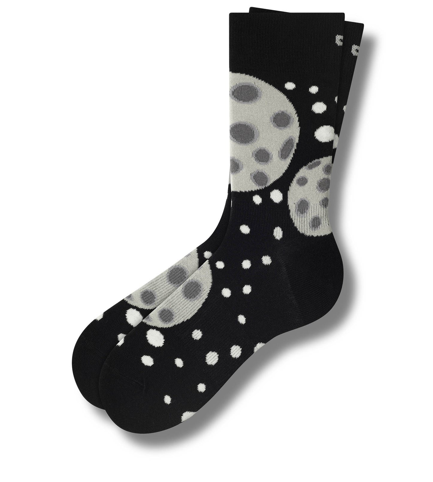 Crew Socks moons and dots on black