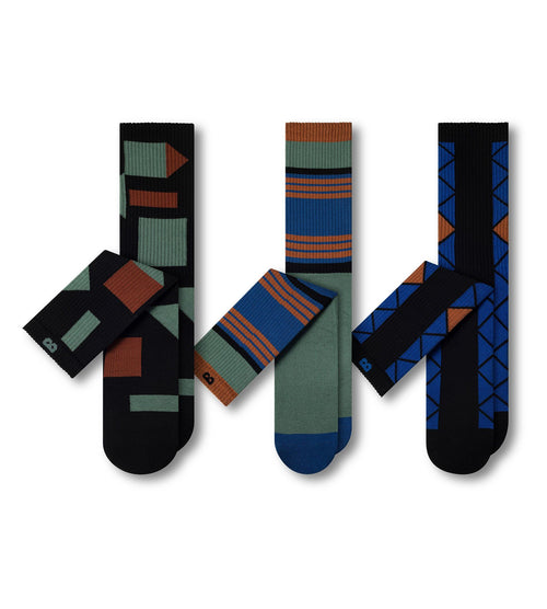 Cushion Crew Socks 3 Pack contains colors Black, Dim gray, Midnight blue, Dark Gray, Saddle brown, Sienna, Midnight blue, Dark slate gray, Light Gray