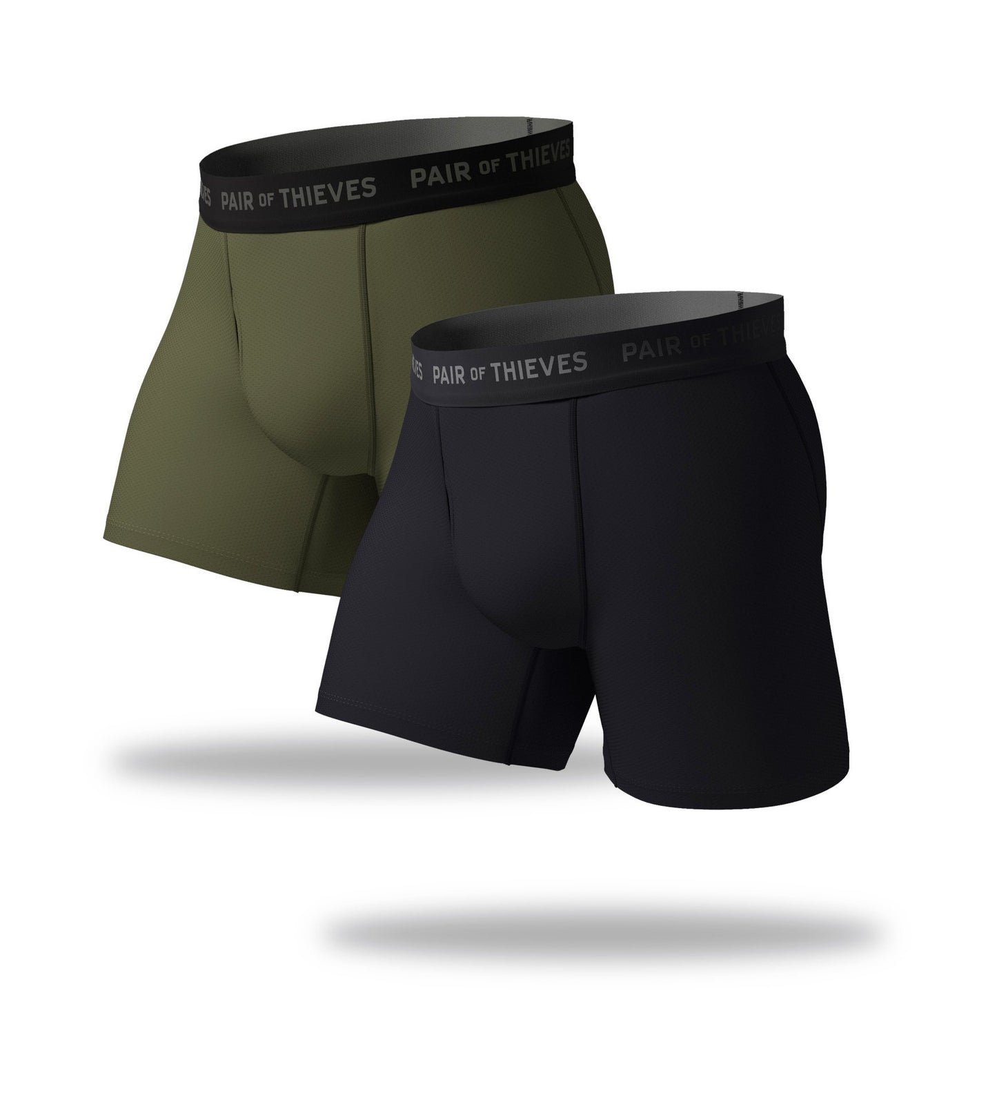 SuperFit Boxer Briefs 2 Pack, black and seaweed