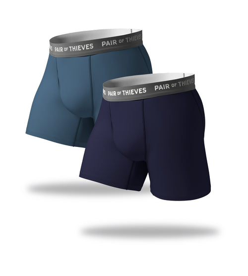 SuperFit Boxer Briefs 2 Pack, navy blue and blue