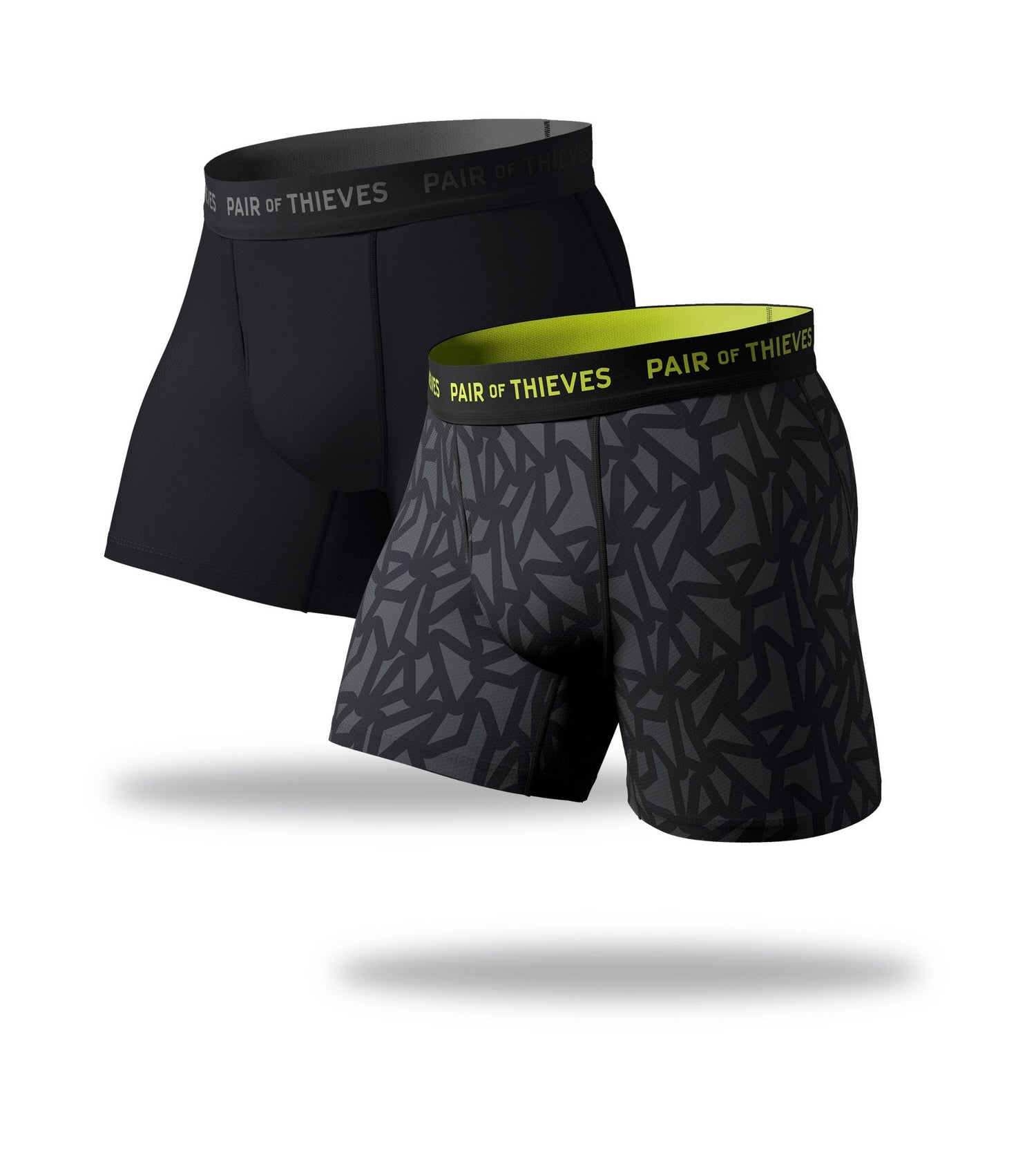 SuperFit Boxer Briefs 2 Pack, black, grey and lime