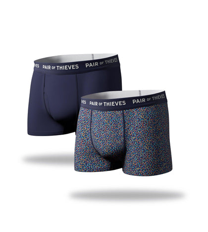 supersoft trunk 2 pack, colored dots trunk, blue trunk