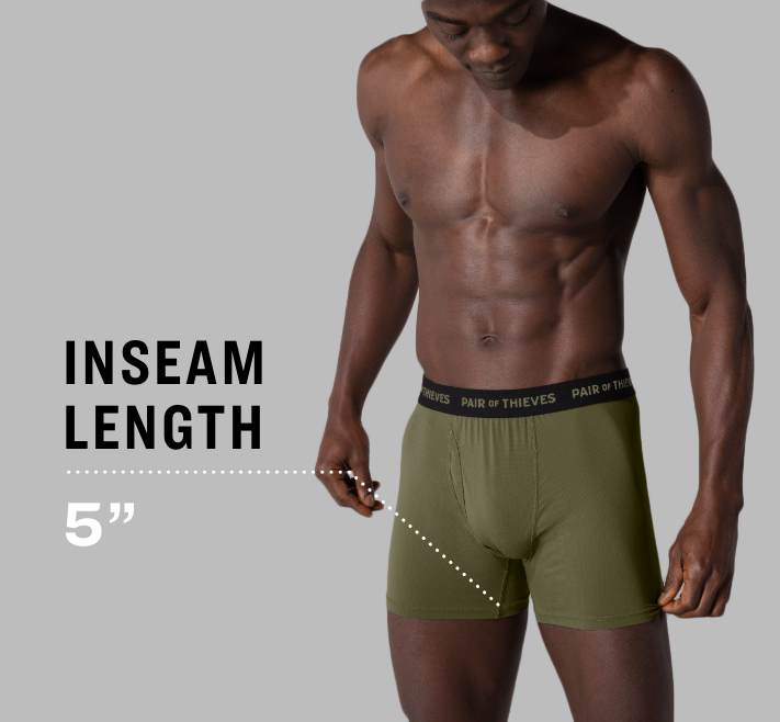 Men's Underwear SuperFit Boxer Briefs 2 Pack Inseam Length 5"