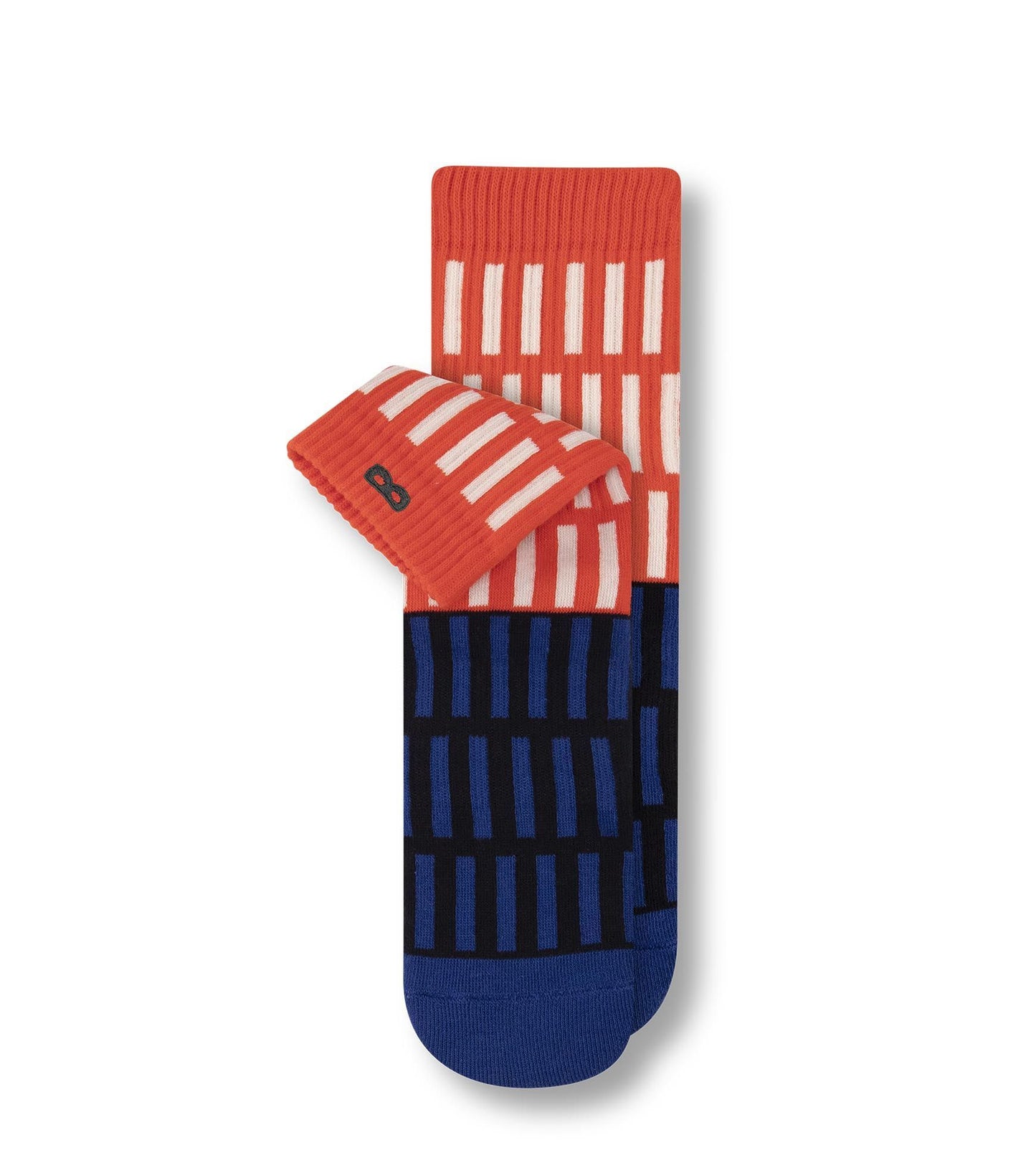 White on Red and Blue on Black Vertical Stripes Write-In Ticket Cushion Ankle Sock